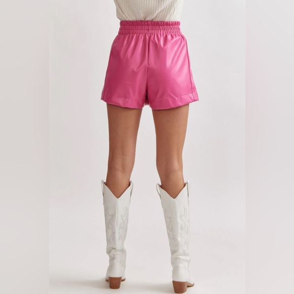 Entro Pink Faux Leather shorts - Picture 3 of 4